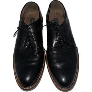 Aston Grey Collection Wingtip Oxford Black Leather Dress‎ Shoes Men Size 10